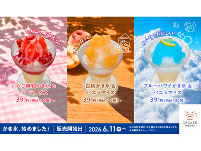 【かっぱ寿司】シャリっとひんやり、心躍る夏のパラダイス！最後のひとくちまで美味しい、バニラアイスのコクをまとったパフェ仕立ての「かき氷」が登場いちご練乳・白桃・ブルーハワイの3フレーバー展開