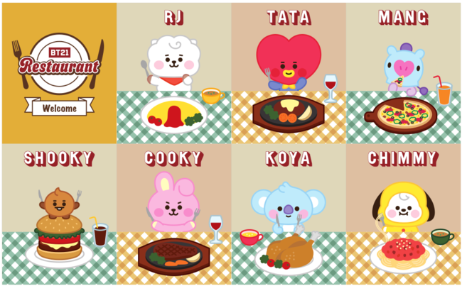 LINE FRIENDSのグローバル人気キャラクターブランド『BT21』オリジナルデザイン「Restaurant ～レストラン～」TSUTAYA限定商品が発売！