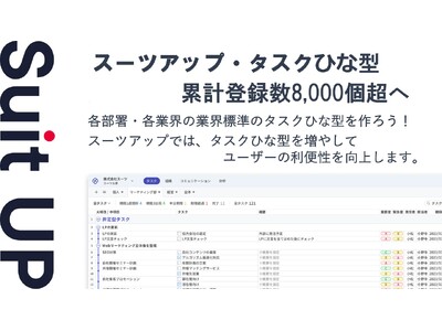 スーツアップ・タスクひな型、累計登録数8,000個超へ