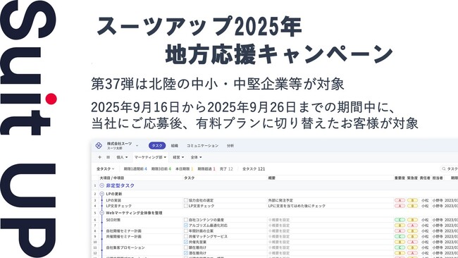 「スーツアップ2025年地方応援キャンペーン」第37弾（北陸（新潟、富山、石川、福井）のお知らせ