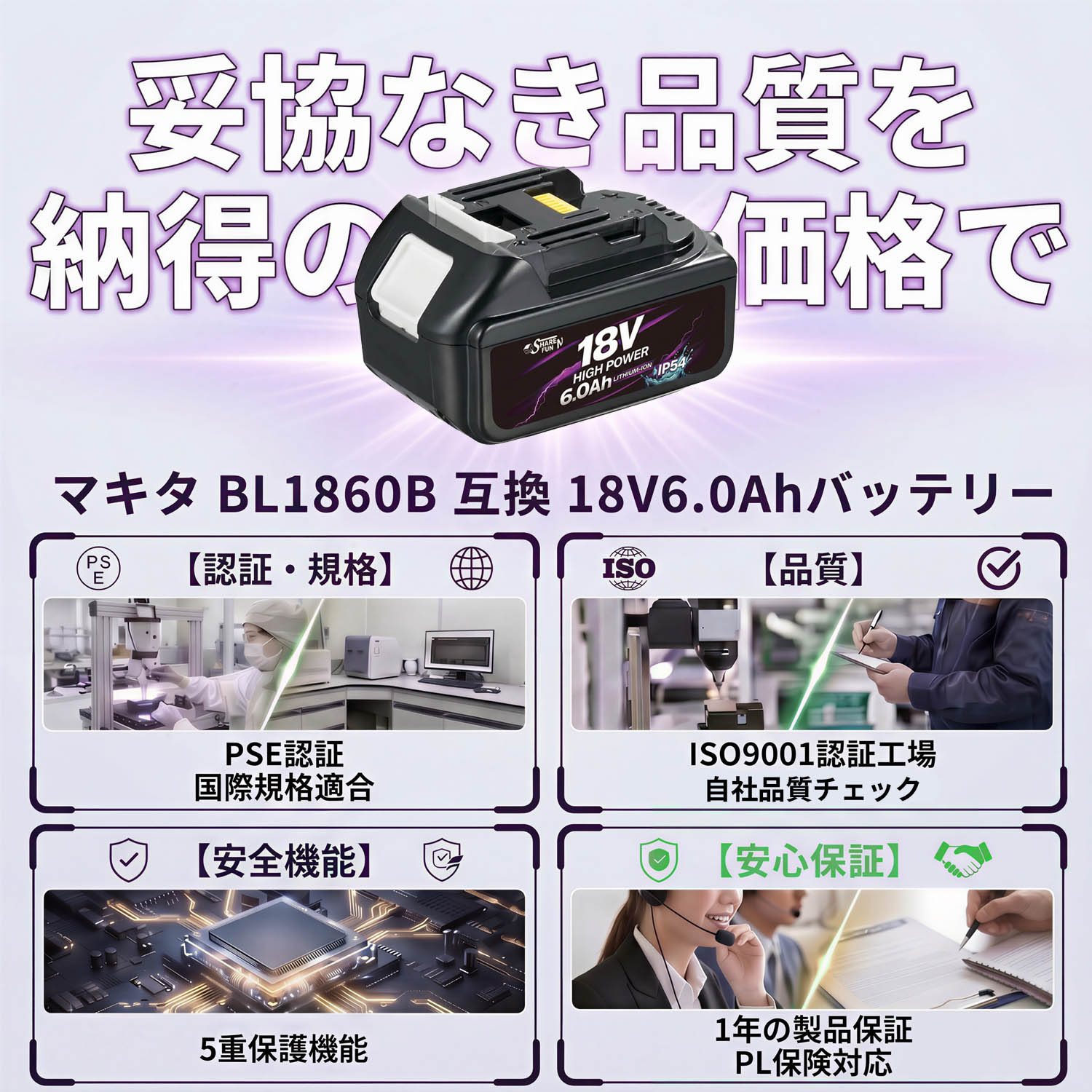 日本企業がプロデュース、安全性と機能性とコスパの ”丁度良い” にこだわった、マキタ互換バッテリー / 「ShareFunN」から発売