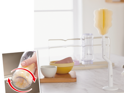 ほ乳びん洗浄の“不”に寄り添った新商品 「＼広口ほ乳びんのための／取り替えができる 回転式ほ乳びん洗い」が4月24日（金）よりアカチャンホンポにて販売開始！