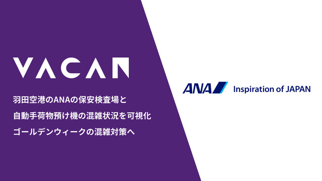 羽田空港のANAの保安検査場と自動手荷物預け機の混雑状況をサイネージで可視化