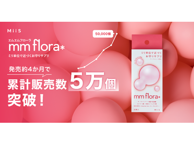 ミリ単位で近づくお守りサプリ「mm flora＊（エムエムフローラ）」発売から約4か月で累計販売数5万個を突破！