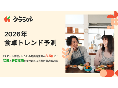 【クラシル 2026年食卓トレンド予測】猛暑で「キッチン滞在時間短縮」ニーズが本格化！　レシピ動画再生数...