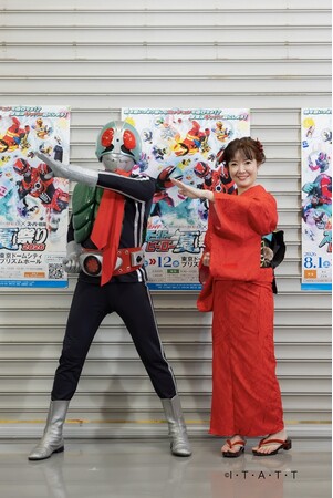 デビュー３５周年・田川寿美が仮面ライダーと共演！「仮面ライダー音頭」を披露し、「最高です！全国の盆踊りに呼んでください！！︎」