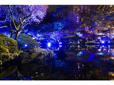〈都内で見る幻想的な冬景色〉冬、冴ゆる『TOKYO BLUE GARDEN WINTER FESTIVAL 2023』開催！八芳園の日本庭園が青い光で包まれる特別ライトアップを1月7日より実施