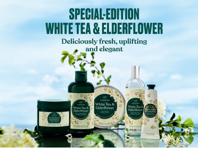 朝露に輝く花々のように香る「ホワイトティー&エルダーフラワー」ボディケアシリーズ4/23(木)限定発売