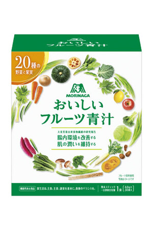 森永製菓“初”、粉末タイプの青汁が登場 腸内環境、肌の潤いを表示した機能性表示食品※「おいしいフルーツ青汁パウダー」4月1日（月）に新発売