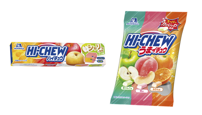 【写真】食感とジューシーなフルーツの味わいを楽しむ シャリっと食感×2つの味「ハイチュウ<シャリシャリフルーツミックス>」 スーパーカリじゅわ食感×3つの味「うまイチュウアソート」9月29日(火)より新発売食感とジューシーなフルーツの味わいを楽しむ シャリっと食感×2つの味「ハイチュウ<シャリシャリフルーツミックス>」 スーパーカリじゅわ食感×3つの味「うまイチュウアソート」9月29日(火)より新
