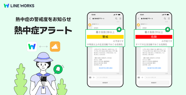 6月からの義務化に対応！熱中症への警戒度がLINE WORKS上に届く「熱中症アラート」2025年版を提供開始