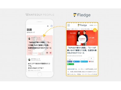 働き方メディア「Fledge（フレッジ）」が「Wantedly People」とコンテンツ提携を開始