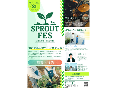 【パワーアップして7/21（月・祝）開催】プロとの共演で芽生える、“音楽の一歩”ステージを目指す千葉の若き才能たちがSPROUT FES（スプラウトフェス）に集結- 農園リゾート THE FARM -