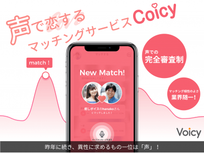 株式会社Voicy、声のマッチングサービス「Coicy（コイシー）」リリース ～令和の恋は声からはじまる～