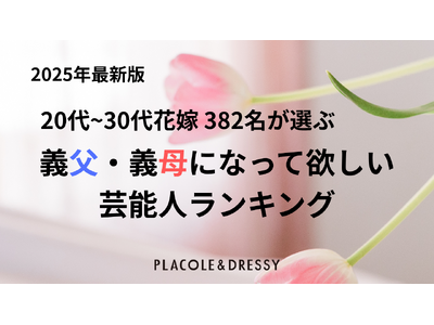 【6/15は父の日】20代~30代花嫁 382名が選ぶ「義父&義母になって欲しい芸能人ランキング」調査結果を発表