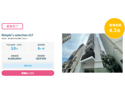 Rimple’s Selection#27募集総額439.0％の2.7億円の応募