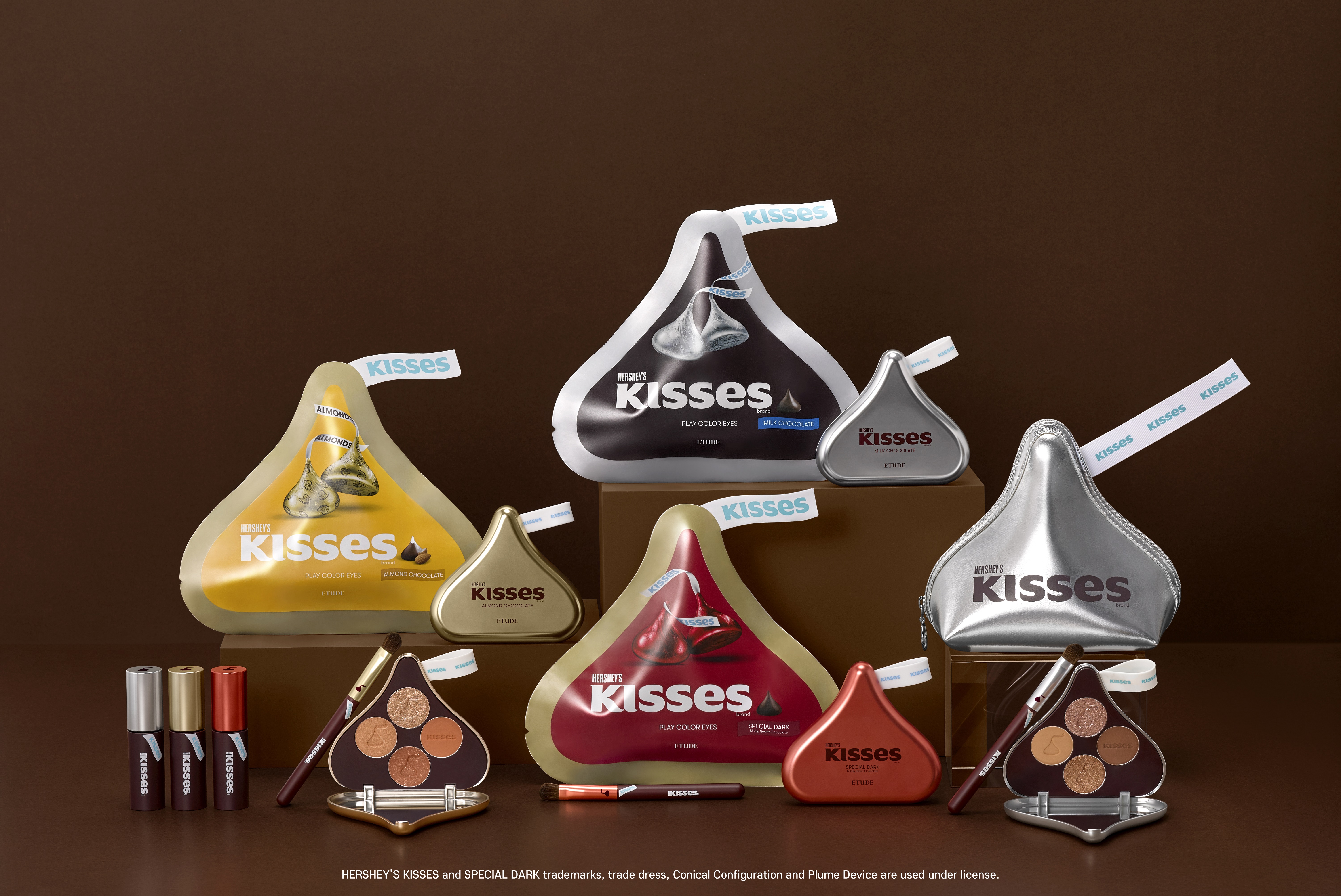 幸せほころぶ甘いフレーバー とろけるような濃厚ブラウン　ETUDE × HERSHEY’S KISSES『キスチョコレートコレクション』　2021年2月1日 数量限定発売予定