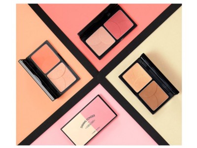 メイクに血色感・ツヤ感・立体感を与えるフェイスカラーパレットShining Powder Cheek Duo『シャイニングパウダーチークデュオ』全4色各1,400円（税抜）2018年2月1日発売