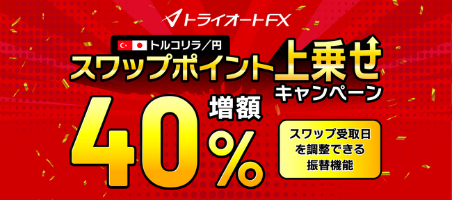 トルコリラ円 スワップポイント上乗せキャンペーン開催！【トライオートFX | インヴァスト証券】