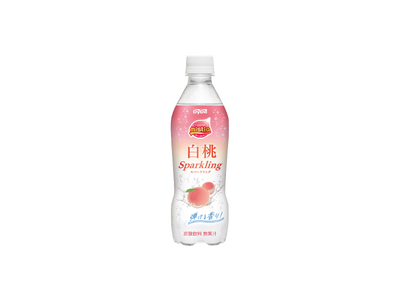 熱中症対策においしく塩分補給！爽快クリア炭酸が新登場！「ミスティオ 白桃スパークリング」