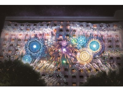 【高輪エリアのプリンスホテル】ホテルに投影する横幅約70mのプロジェクションマッピング花火や和文化体験な...
