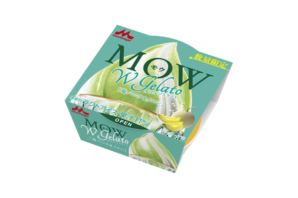 夏限定の新シリーズ「Wジェラート」が“初”登場「MOW（モウ）Wジェラート　塩バニラ＆メロン」6月8日（月）より全国にて数量限定発売