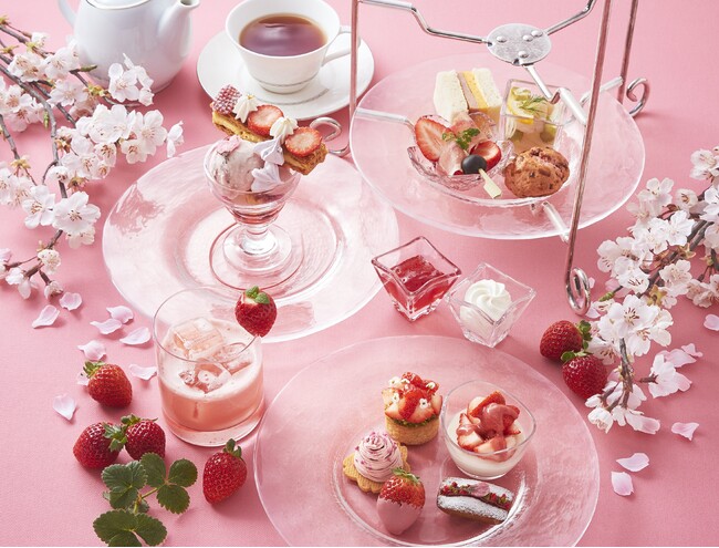 【ホテル日航大阪】「苺のアフタヌーンティーセット 桜バージョン」4月限定で提供