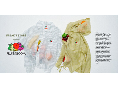 FRUIT OF THE LOOM×FREAK’S STOREのコラボレーションアイテムに、新型のシアーシャツが登場。対象アイテムを含む2点のご購入で、限定ぷくぷくシールを1枚プレゼント！