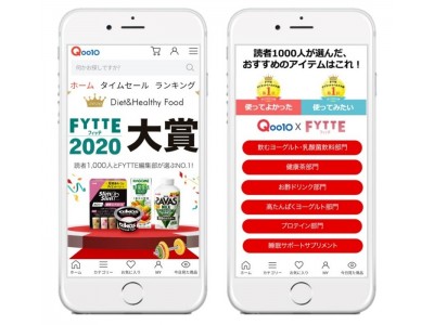 「FYTTEダイエット＆ヘルス大賞2020」決定！Qoo10に、受賞商品の特設販売コーナーが登場