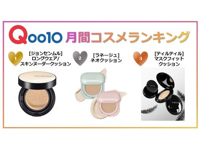 2021年10月 Qoo10月間コスメランキング発表！人気のカテゴリーごとに月間販売数TOP5をご紹介