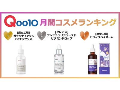 2022年1月 Qoo10月間コスメランキング発表！人気のカテゴリーごとに月間販売数TOP5をご紹介