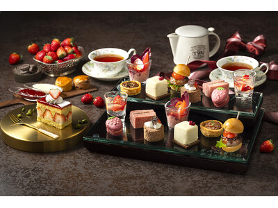 【シェラトン都ホテル東京】苺とショコラ、季節の主役が揃い踏み　華やかスイーツと彩り豊かなセイボリーの贅沢なアフタヌーンティー