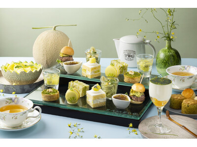 【シェラトン都ホテル東京】初夏限定「メロンと抹茶のアフタヌーンティー」青葉の季節に広がる、緑の共演