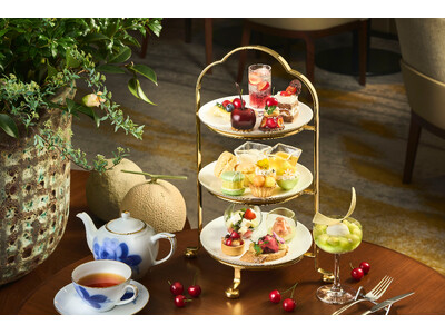 【ウェスティン都ホテル京都】旬は、ほんのひとときだけ。芳醇なクラウンメロンと、深紅に実る佐藤錦が彩る、６月限定アフタヌーンティー