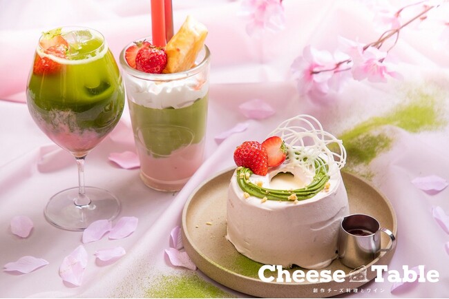 【桜の季節をCheese Tableで味わう】いちごと抹茶のシフォンケーキにチーズクリームをかけて☆SNS映えも期待できる春の期間限定スイーツ販売開始