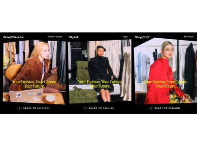 ファッション業界に特化した求人プラットフォーム「READY TO FASHION」、「TEPPEI」「三條場夏海」「柳瀬美央」をメインビジュアルに起用