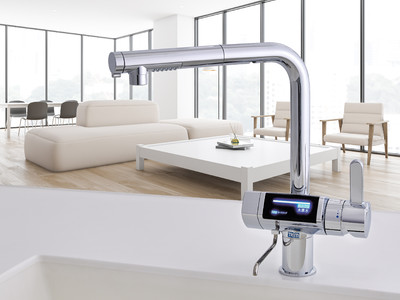 ハンドシャワー付 混合水栓一体型電解水素水整水器『TRIM ION GRACIA』に新デザイン発売