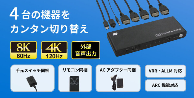 Oo͂ɂΉI8K60Hz/4K120HzΉ4HDMIؑ֊A911