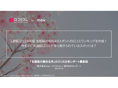 【速報】外国人に人気の「桜・お花見の名所」ランキング発表！全国40スポットのうち、今まさに外国語口コミが...