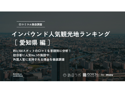 【独自調査】2024最新：外国人に人気の観光スポットランキング［愛知県編］1位は2年連続で「名古屋城」！...