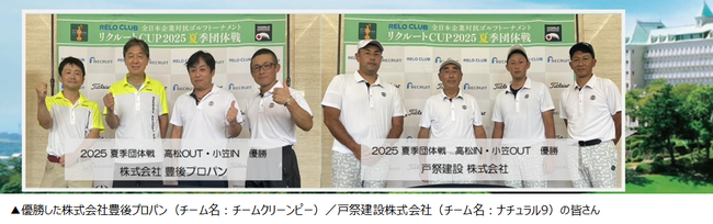 日本最大級の企業対抗ゴルフ大会第24回RELO CLUB全日本企業対抗ゴルフトーナメント「リクルートCUP2025夏季団体戦」全国決勝大会優勝：株式会社豊後プロパン、戸祭建設株式会社【リロクラブ】
