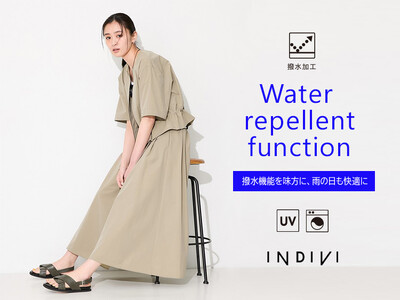 【INDIVI】撥水機能を味方に、雨の日も快適に！撥水加工アイテムの新作を4月29日（水・祝）より発売
