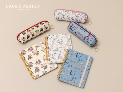 【LAURA ASHLEY】人気デザインをあしらったキュートなリングノート＆ペンケースを7月15日（水）より順次発売