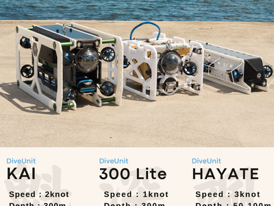 FullDepth、新型の国産産業用水中ドローン「DiveUnit KAI」,「DiveUnit 300 Lite」,「DiveUnit HAYATE」を販売開始