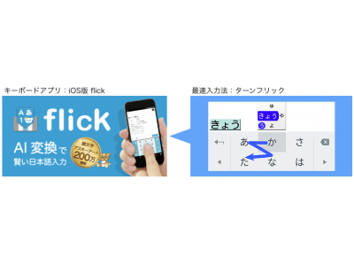 フリック入力を越える最速入力法 "ターンフリック"をiOSのキーボードアプリ「flick」に！クラウドファウンディングでプロジェクト開始！
