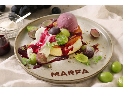 横浜モアーズ3F『MARFA CAFE』から、旬の甘くスレッシュなぶどうが主役の“2種のぶどうとマスカル...