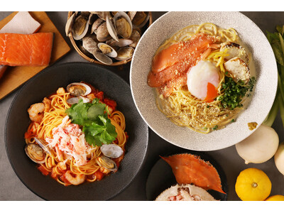 和パスタ専門店「こなな」から香住カニとサーモンを使ったご褒美パスタが12/３より限定登場。