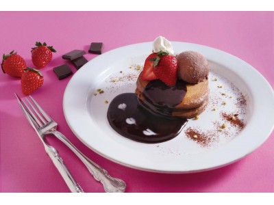 カフェ『ココノハ』から期間限定で、濃厚なチョコソースを使ったバレンタインパンケーキが登場！
