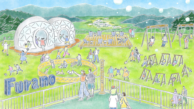 【富良野スキー場】標高900ｍ富良野ロープウェー山頂駅舎エリアに「絶景×遊び」をテーマにした新スポット「ふらのの森"ASOBOU”」が誕生　雄大な十勝岳連峰の眺望とさまざまな体験が楽しめます。