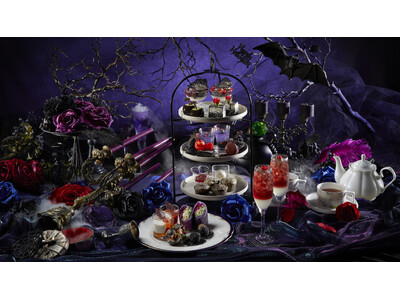 【川越プリンスホテル】闇を纏う美しさ、悪役たちの甘美なる戯れ「Dark Halloween Afternoon Tea Set～Villains Night～」を販売